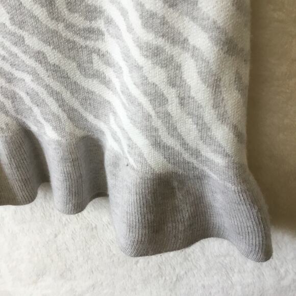 Anthropologie Gray Zebra Ruffled Knit Skirt - Picture 8 of 16
